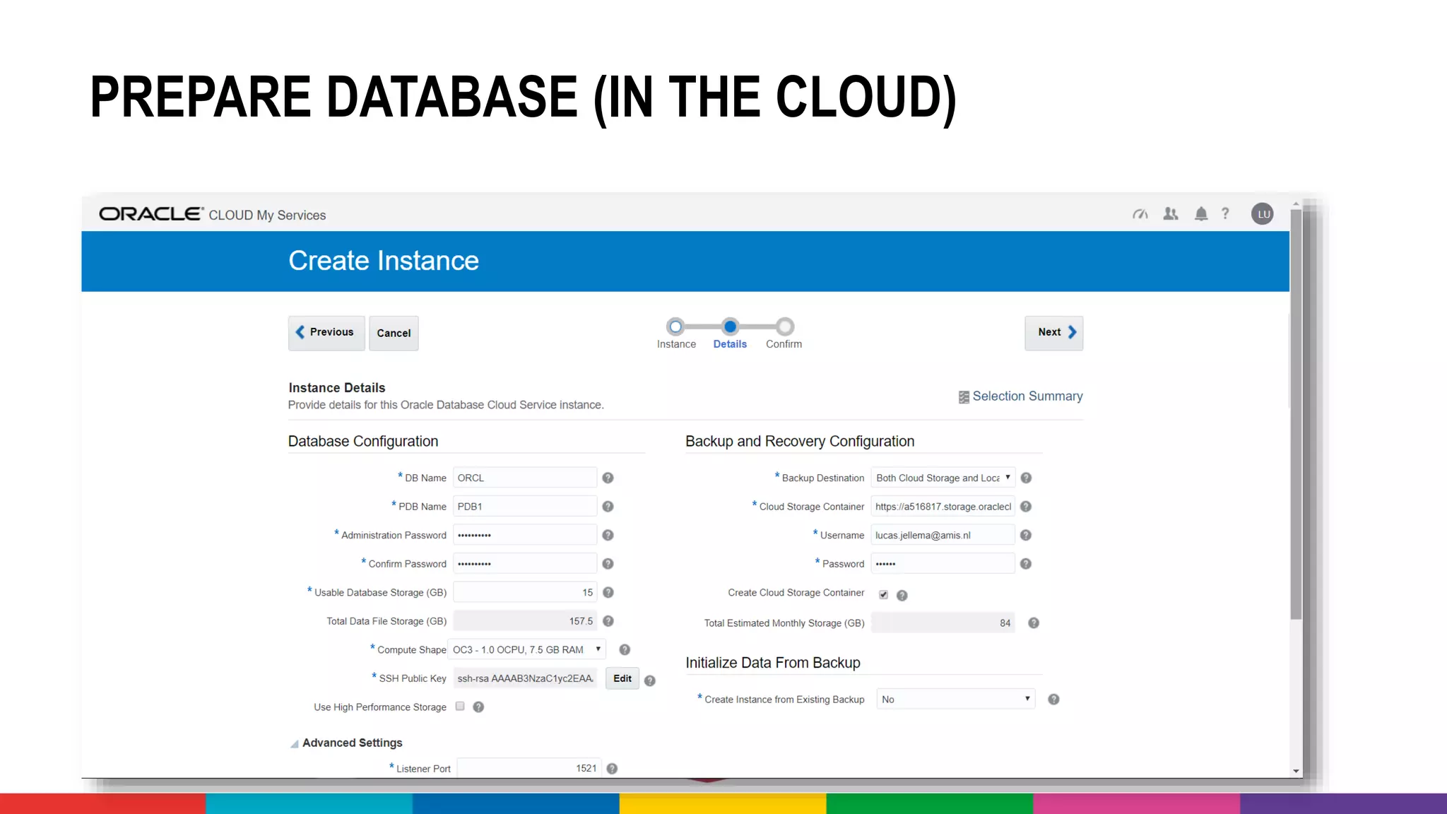 PREPARE DATABASE (IN THE CLOUD)
 