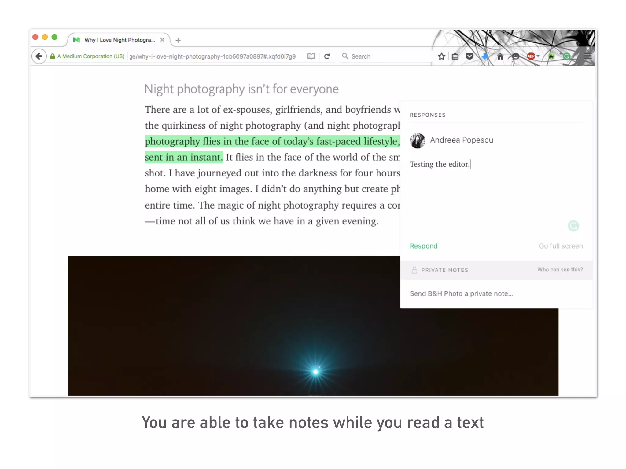 You are able to take notes while you read a text