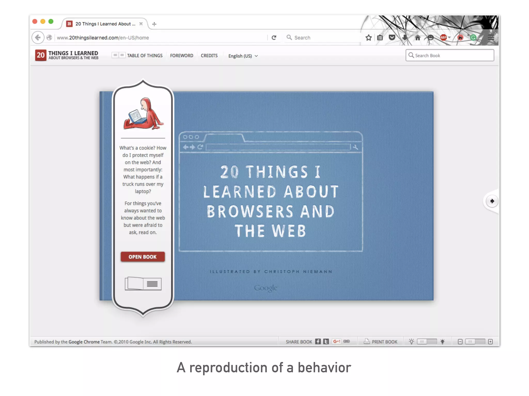 A reproduction of a behavior