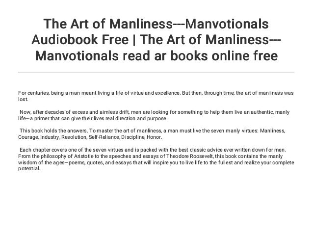 the art of manlinessmanvotionals audiobook free the art of manlinessmanvotionals read ar books online free 3 638