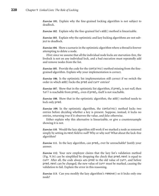 Linked Lists: The Role of Locking : The Art of Multiprocessor ...