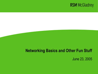 Networking Basics and Other Fun Stuff
June 23, 2005
 