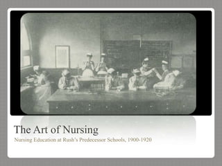 The Art of Nursing Nursing Education at Rush’s Predecessor Schools, 1900-1920 
