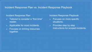 The Art of Playcalling: Building an Incident Response Playbook | PPT