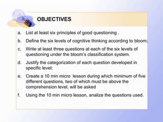 The art of questioning | PPTX