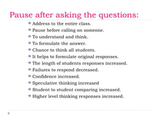 The art of questioning an essential skill for successful teaching. | PPT