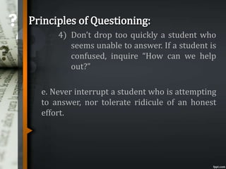 The Art of Questioning : Teacher’s Role | PPTX