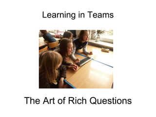 Learning in Teams The Art of Rich Questions 