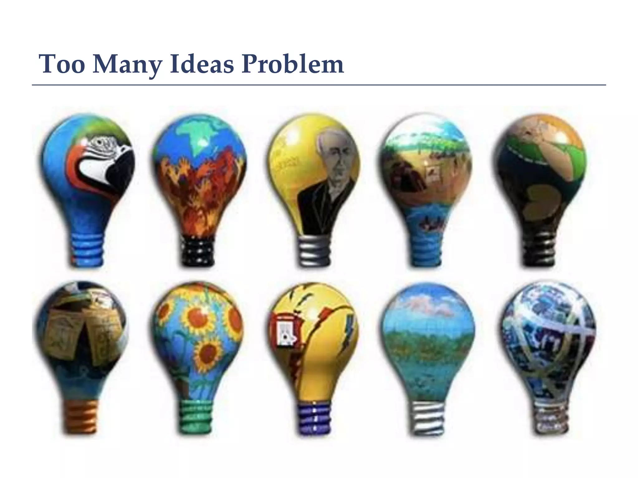 Too Many Ideas Problem
 