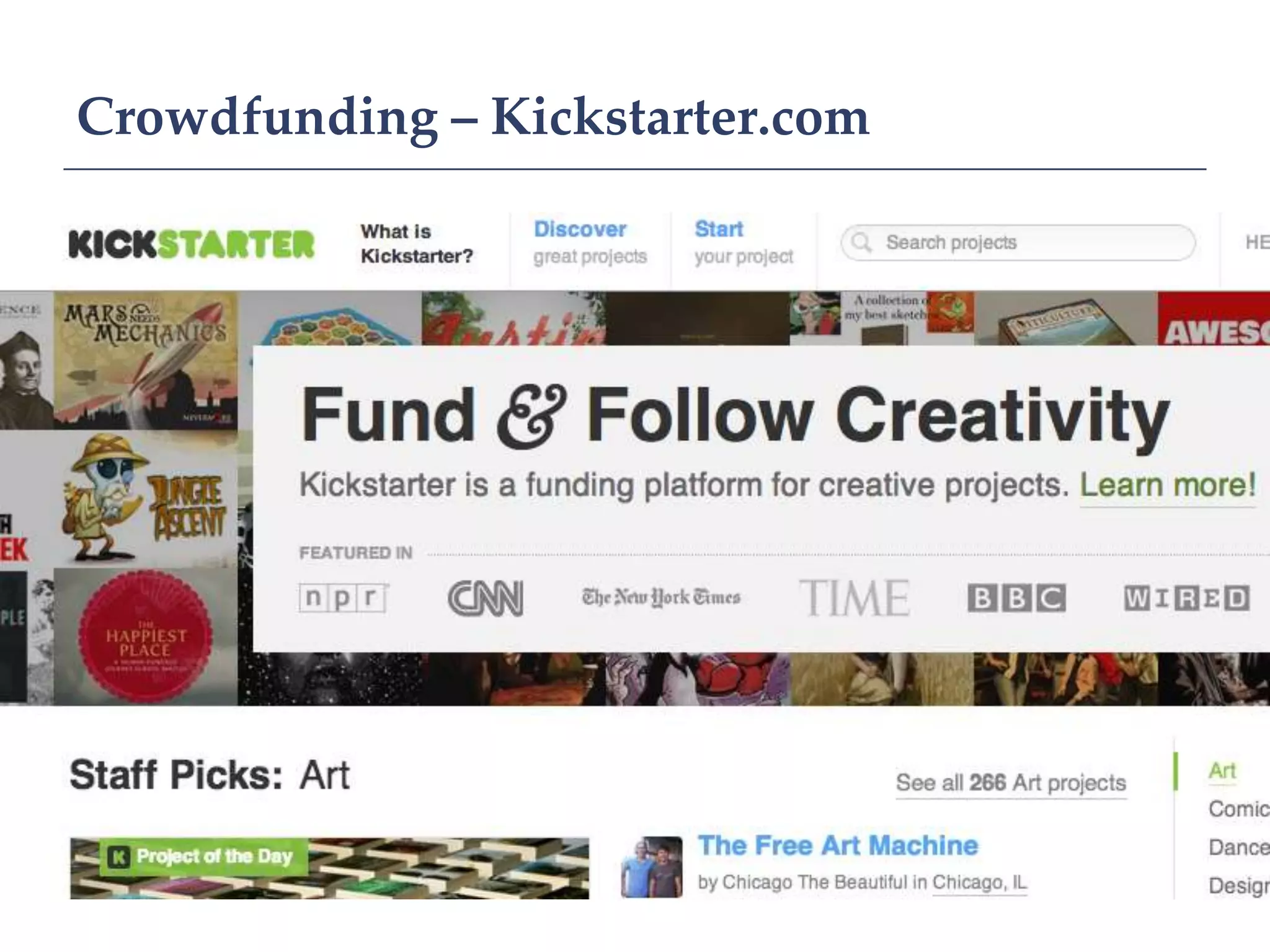 Crowdfunding – Kickstarter.com
 