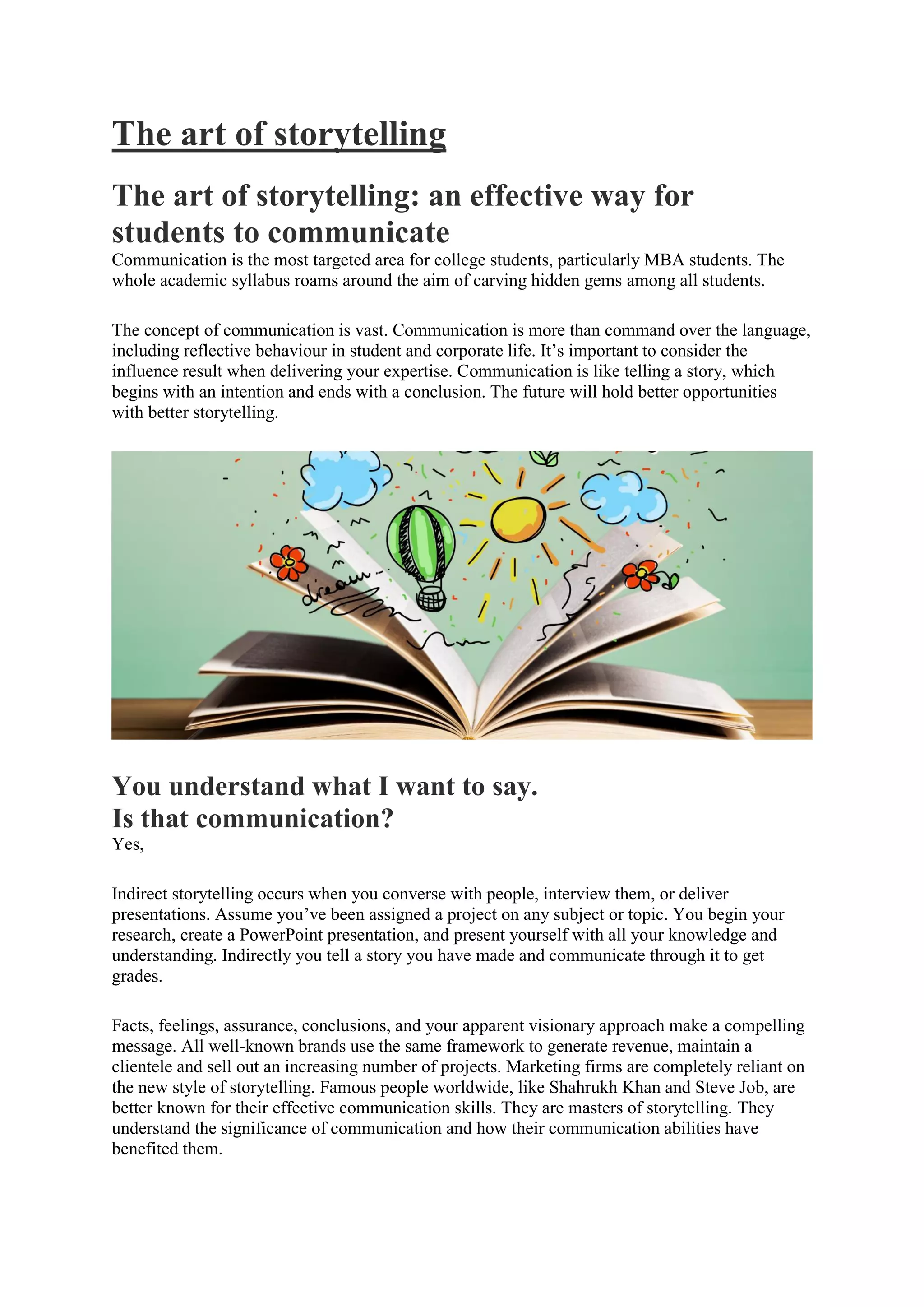 Art Of Storytelling Pdf