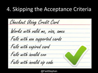 @fadistephan | @excellaco | excella.comUser Story – Smells and Anti-patterns
Too Big or Risky
http://www.flickr.com/photos/87857621@N00/191311751
 