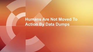 Humans Are Not Moved To
Action By Data Dumps
 
