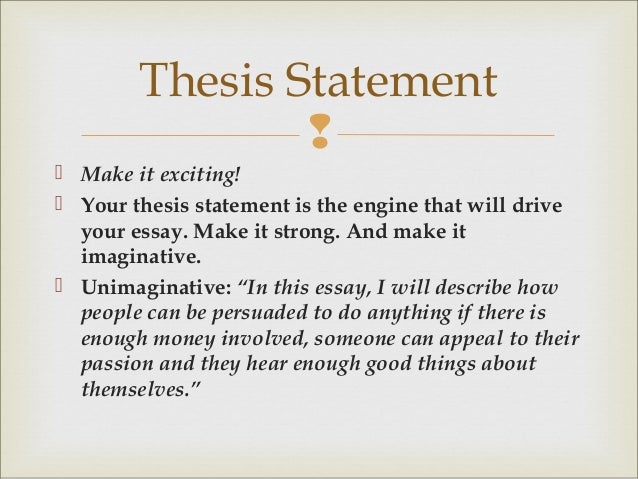 thesis statement about the arts