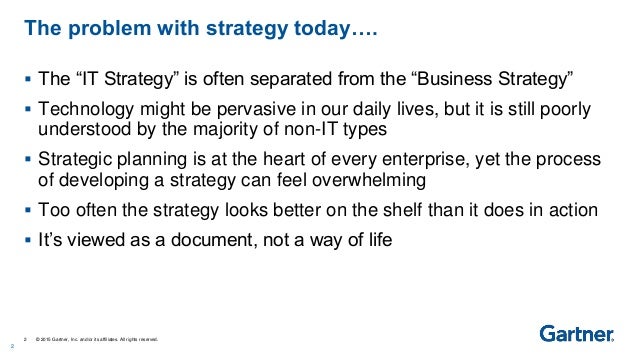 Gartner The art of the one page strategy