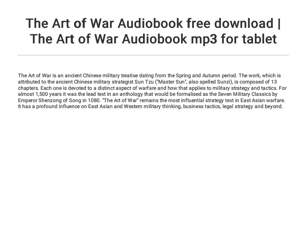 The Art of War Audiobook free download The Art of War