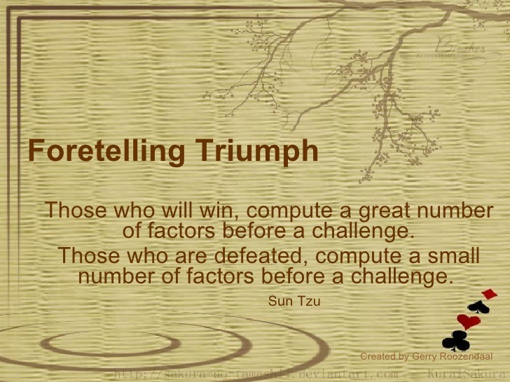 Poker according to sun tzu