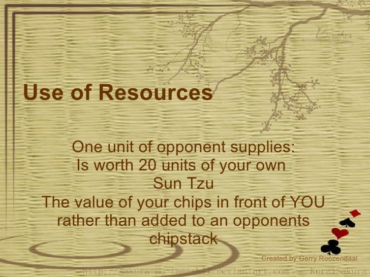 Poker according to sun tzu