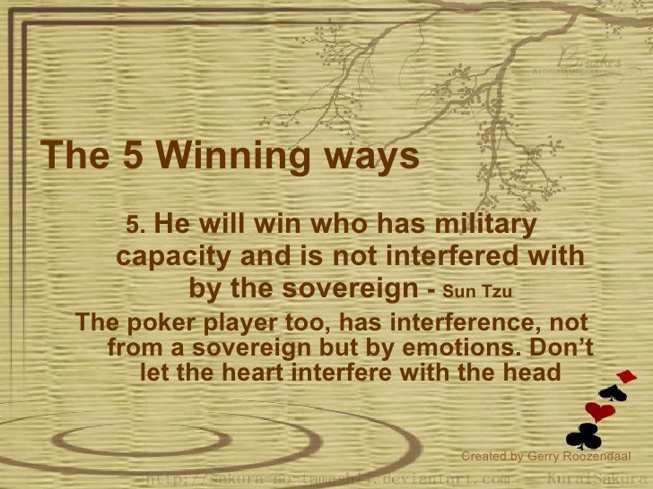 Poker according to sun tzu