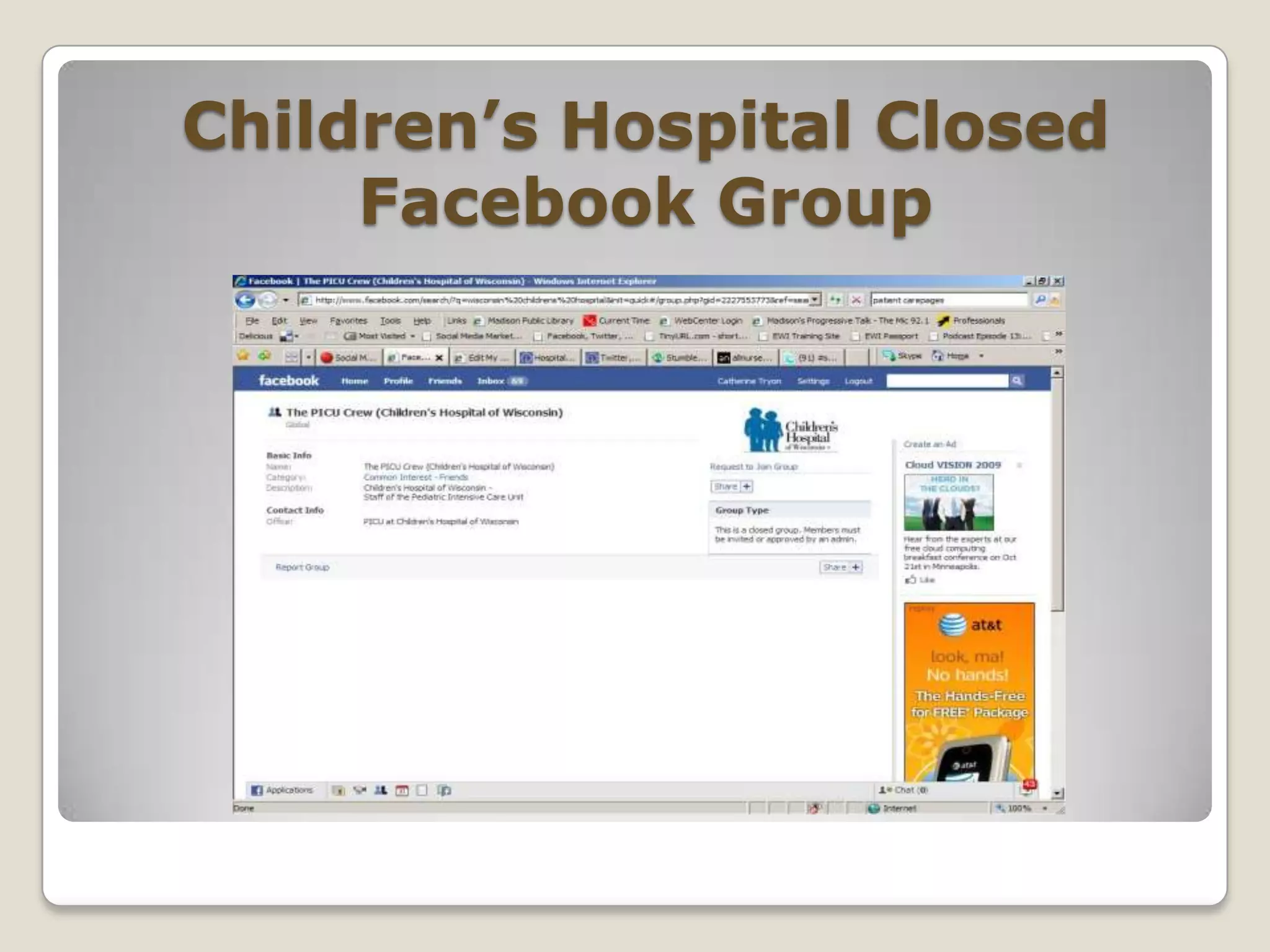 Children’s Hospital Closed Facebook Group