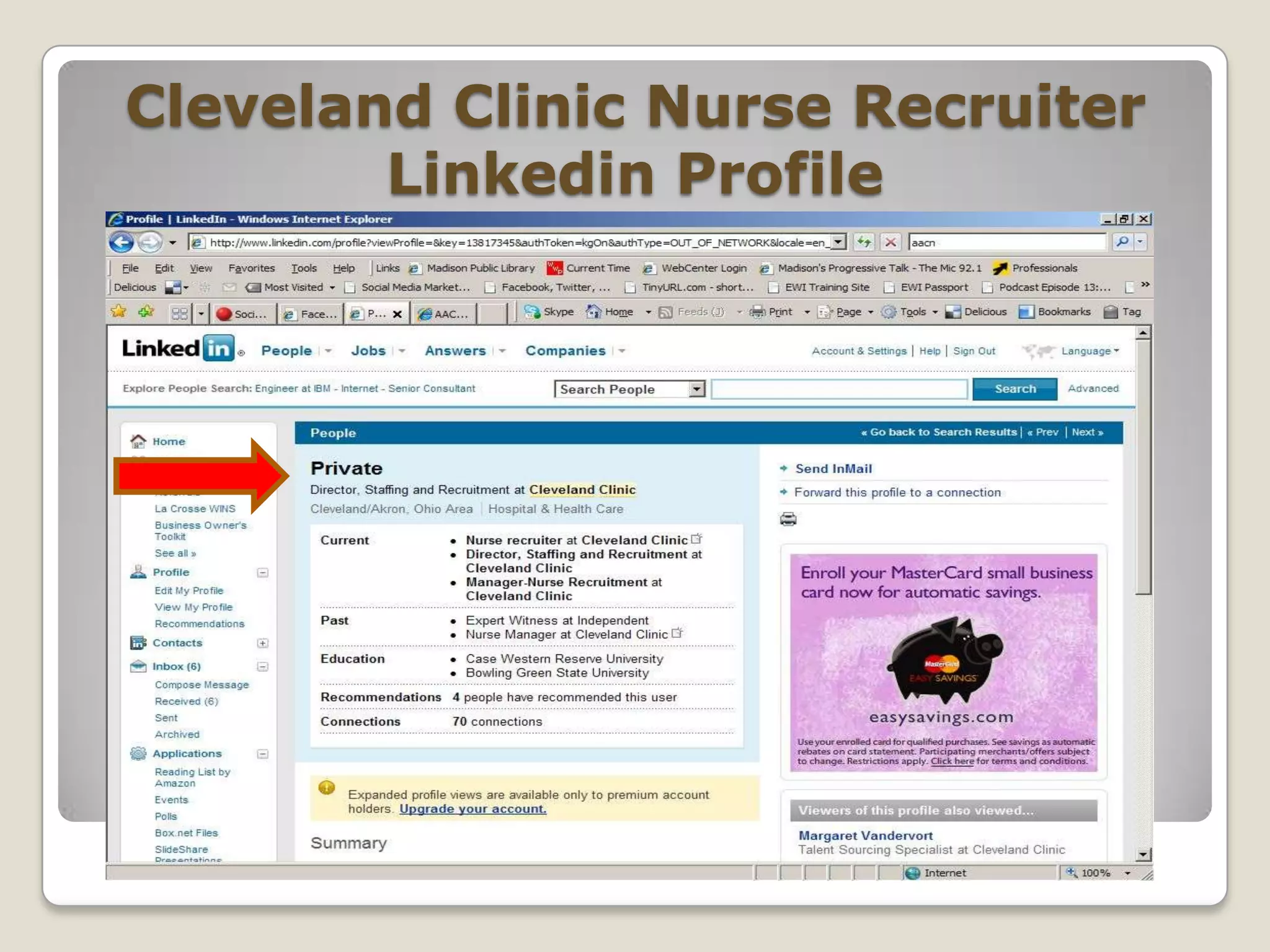 Cleveland Clinic Nurse Recruiter Linkedin Profile