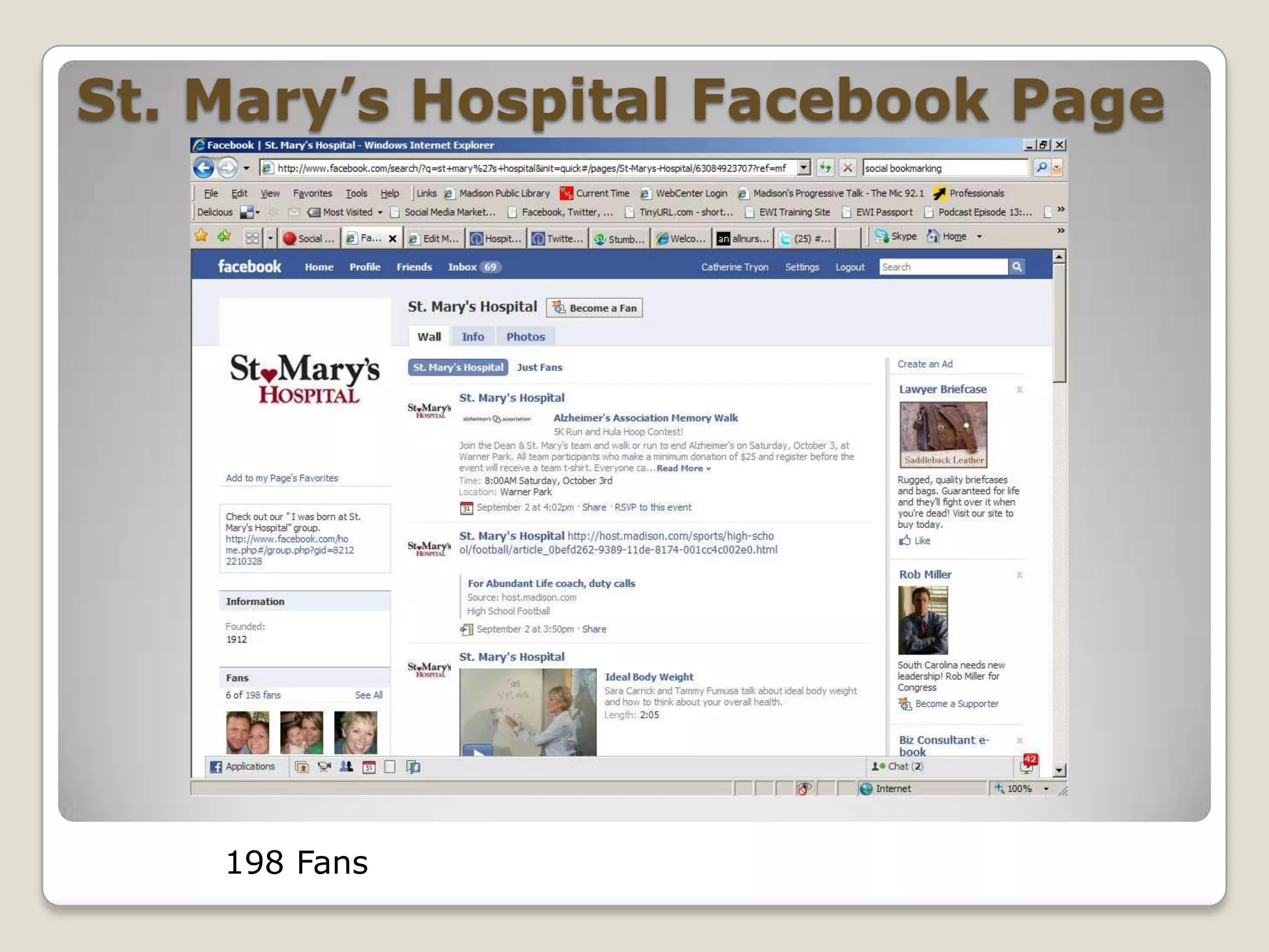 St. Mary’s Hospital Facebook Page198 Fans