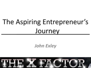 The Aspiring Entrepreneur’s _________Journey________ John Exley 