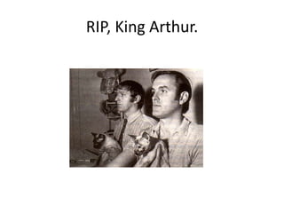26. Words spoken by whom for whom?______, is no more. He has ceased to be. Bereft of life, he rests in peace. He's kicked the bucket, hopped the twig, bit the dust, snuffed it, breathed his last, and gone to meet the great Head of Light Entertainment in the sky. And I guess that we're all thinking how sad it is that a man of such talent, of such capability for kindness, of such unusual intelligence, should now so suddenly be spirited away at the age of only forty-eight, before he'd achieved many of the things of which he was capable, and before he'd had enough fun.