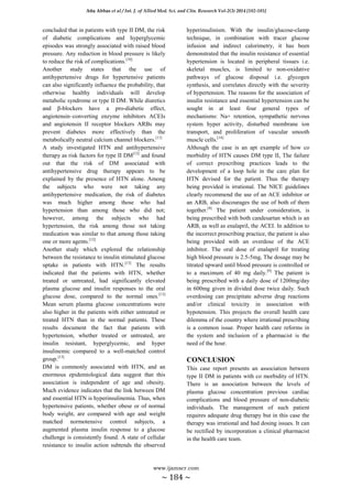 The association between type ii diabetes mellitus and hypertension a ...