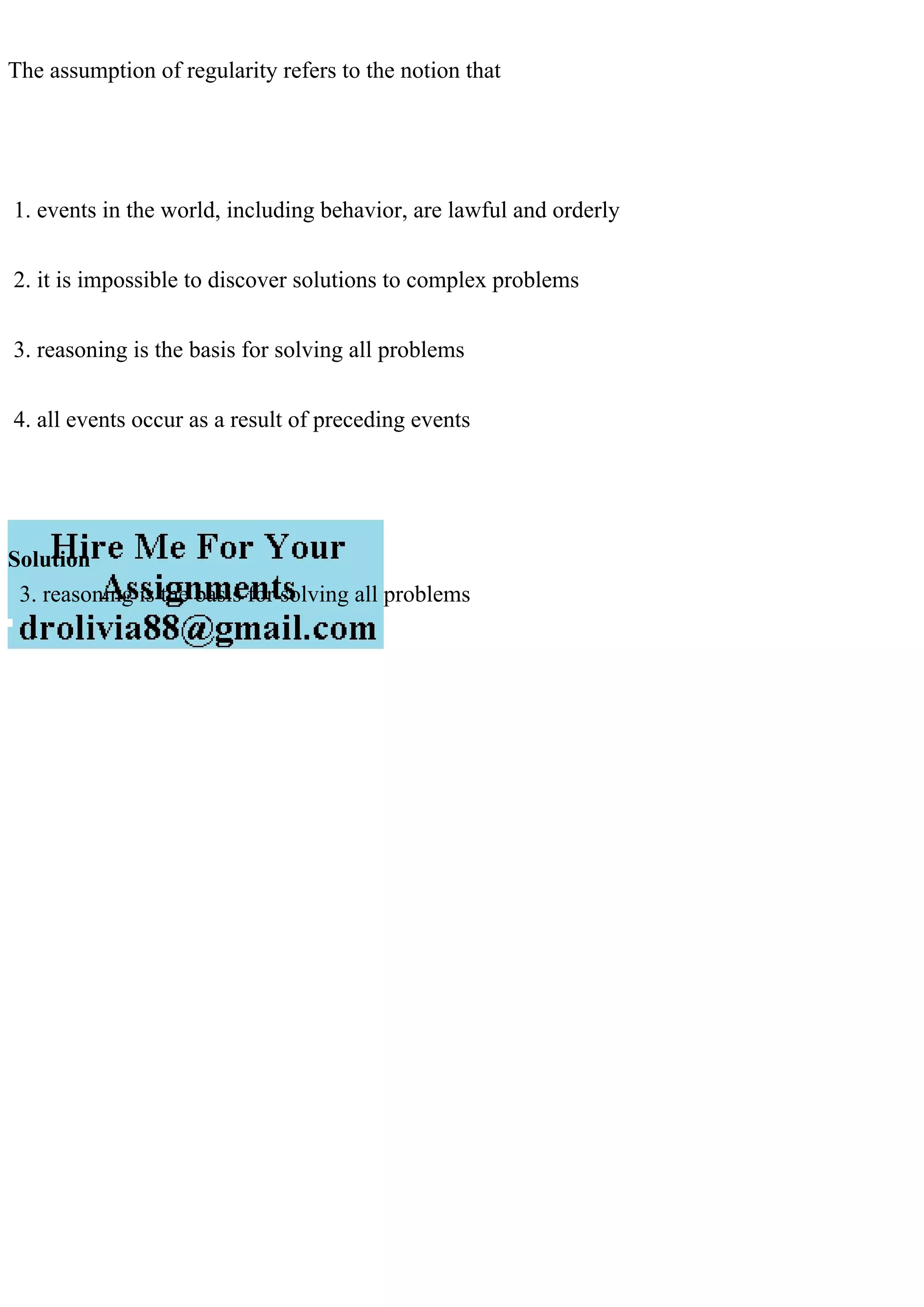 The assumption of regularity refers to the notion that 1. ev.pdf