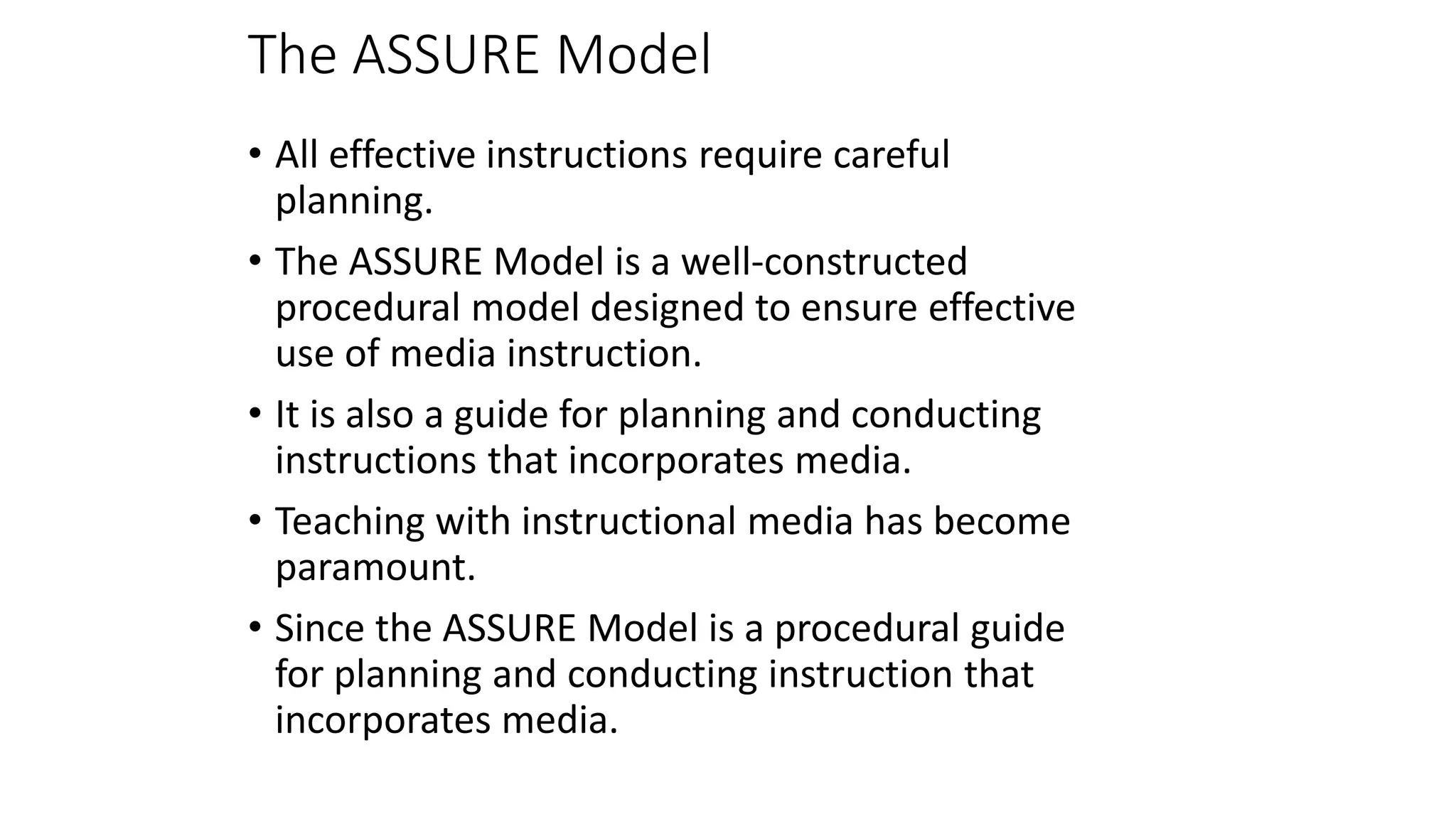 The ASSURE Model model of learning model of learning model of learning ...