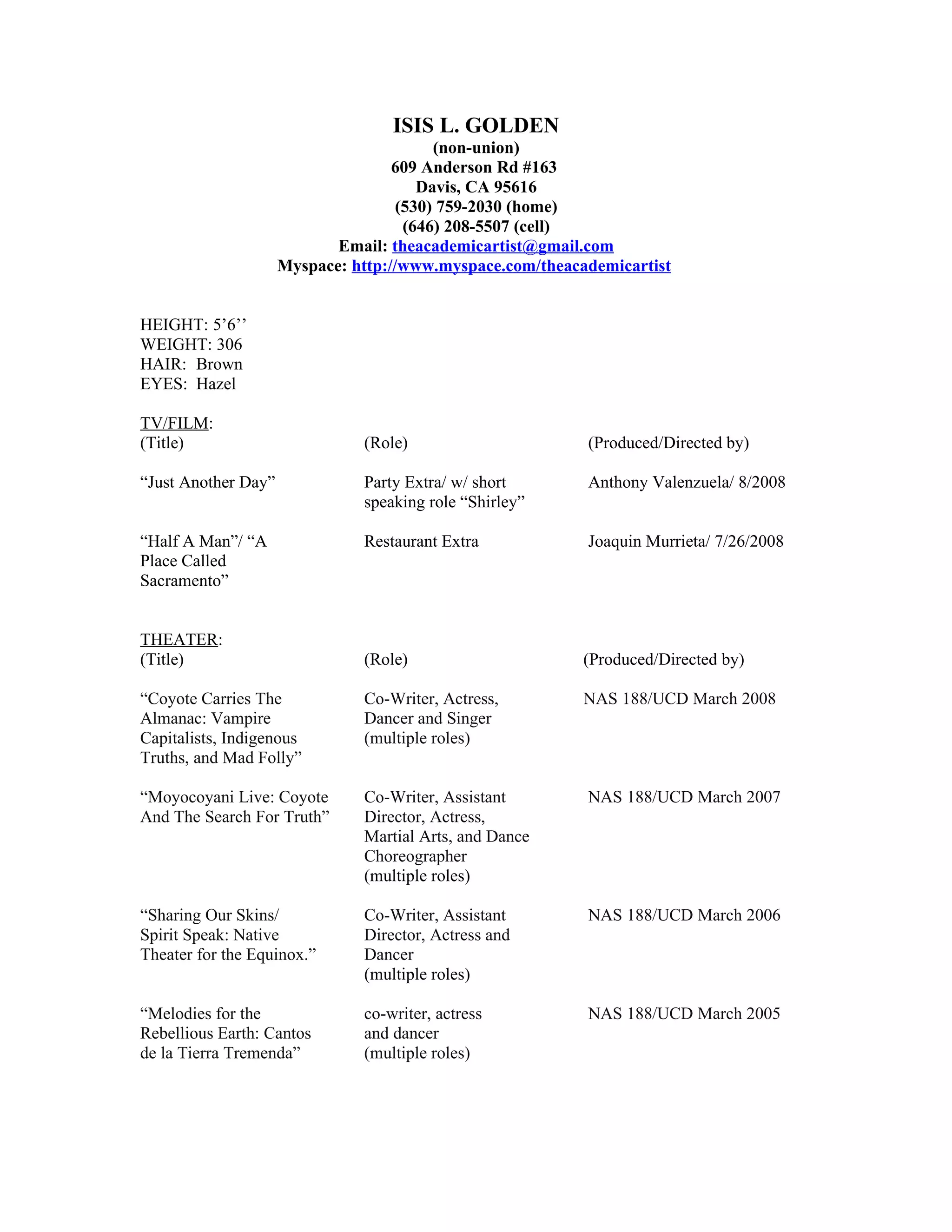 Theater Actor Resume PDF - Theater Actor Resume 1 2048 