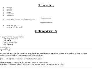 theatre arts notes