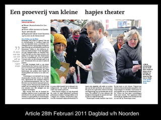 Article 28th Februari 2011 Dagblad v/h Noorden  
