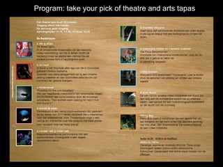 Program: take your pick of theatre and arts tapas  
