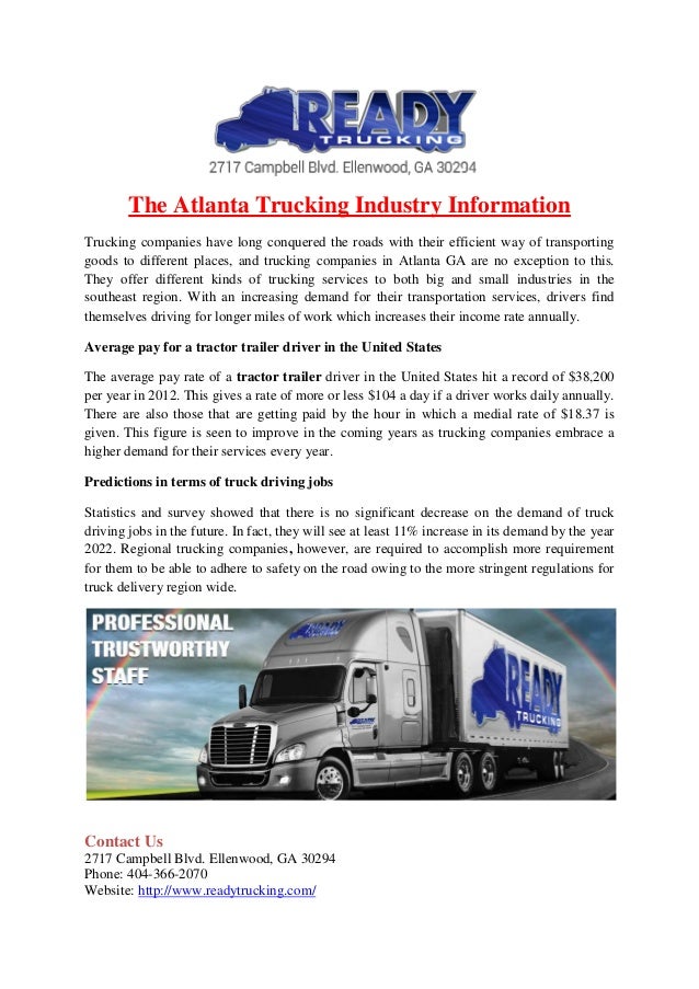 The Atlanta Trucking Industry Information