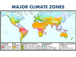 MAJOR CLIMATE ZONES
 