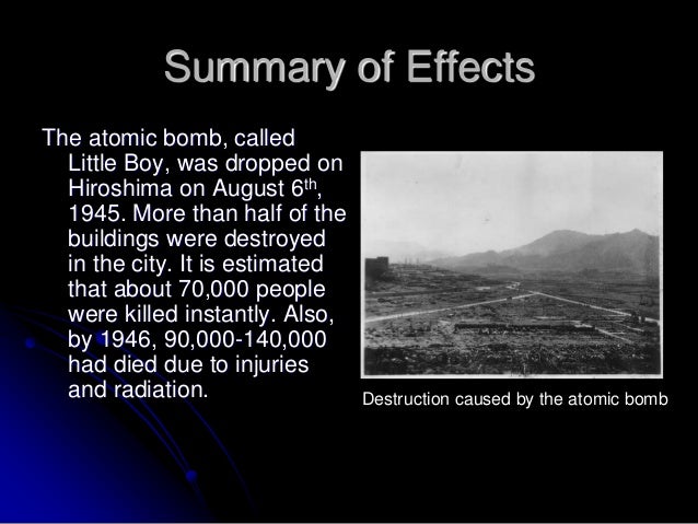 the consequences of the atomic bomb When an atomic or nuclear bomb detonates, the consequences on the immediate environment are devastating the accident at the chernobyl power plant and the bombs. the consequences of the atomic bomb When an atomic or nuclear bomb detonates, the consequences on the immediate environment are devastating the accident at the chernobyl power plant and the bombs.