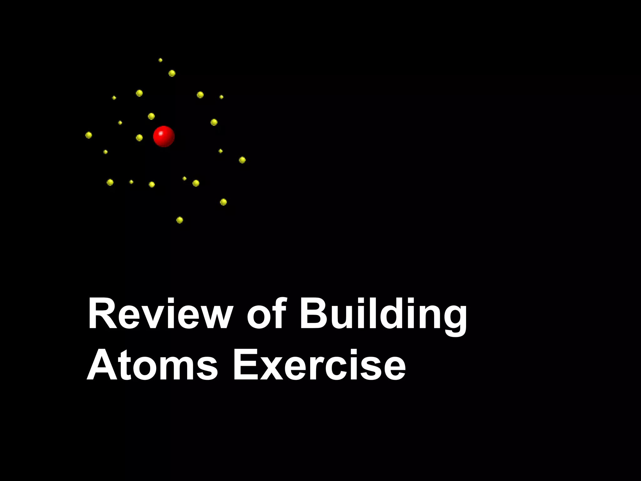 Review of Building
Atoms Exercise
 