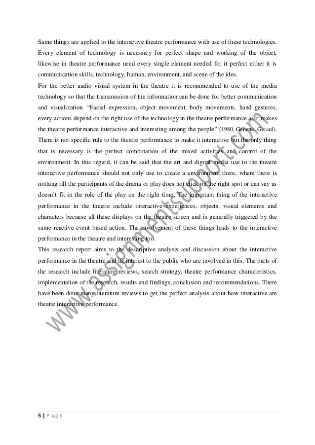 Theatre performance analysis essay image