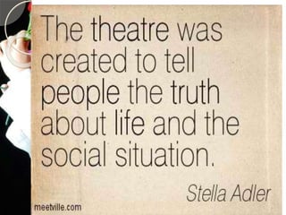 Theatre and performance arts on stage and on | PPTX