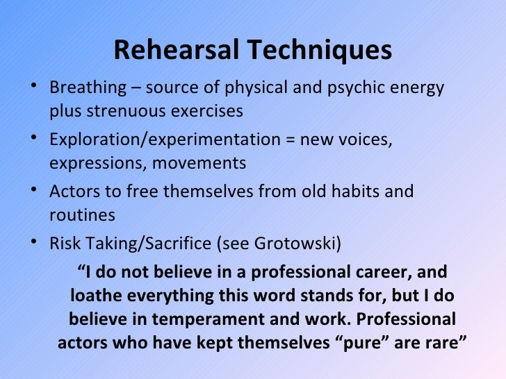 rehearsal techniques