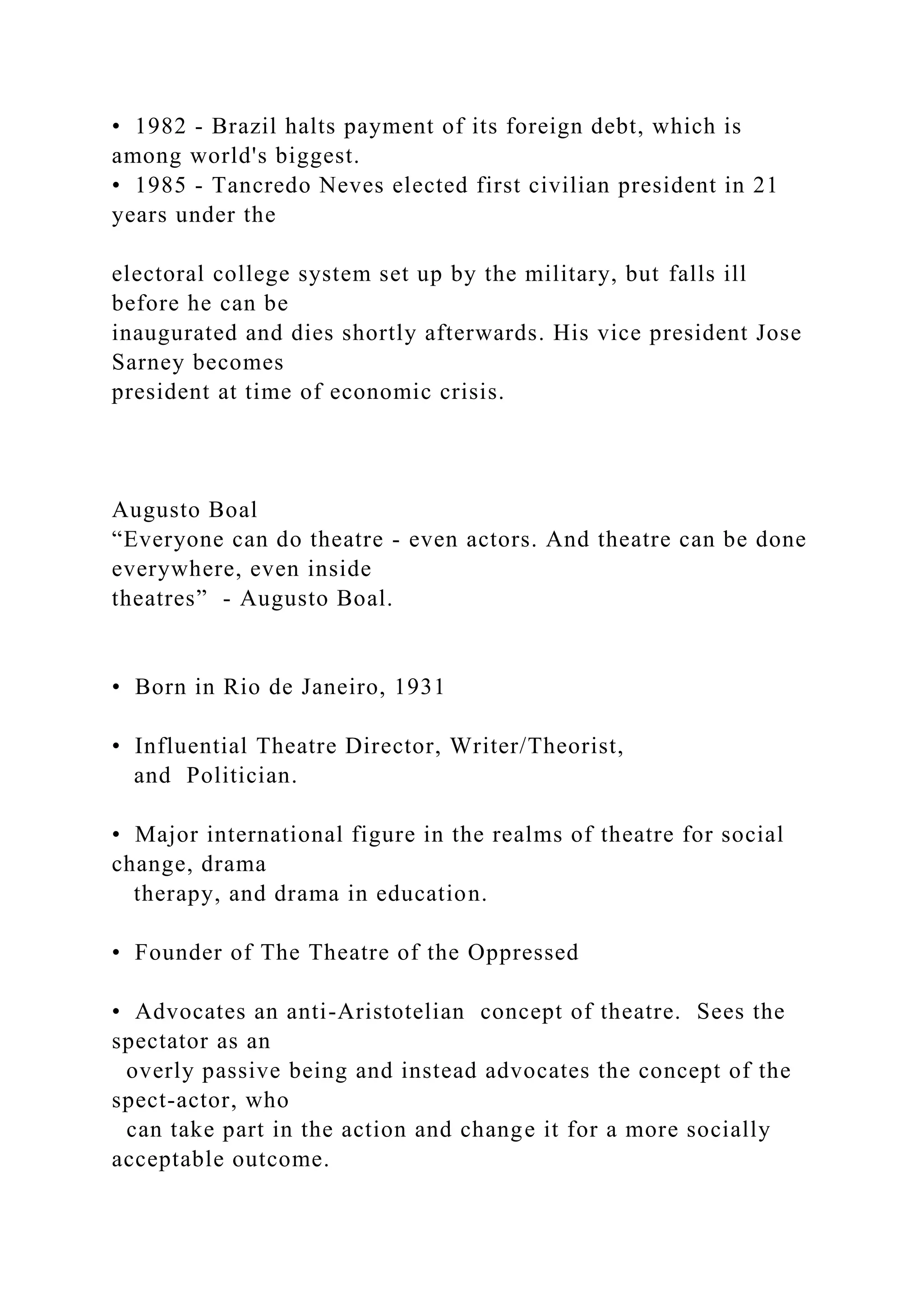 Theatre of the Oppressed INTRODUCTION © 2015 Joshua E..docx