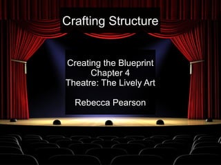 Crafting Structure


Creating the Blueprint
      Chapter 4
Theatre: The Lively Art

  Rebecca Pearson
 