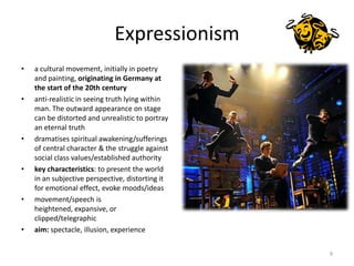 Expressionism<br />a cultural movement, initially in poetry and painting, originating in Germany at the start of the 20th ...