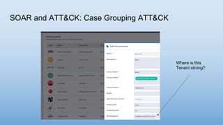 SOAR and ATT&CK: Case Grouping ATT&CK
Where is this
Tenant strong?
 