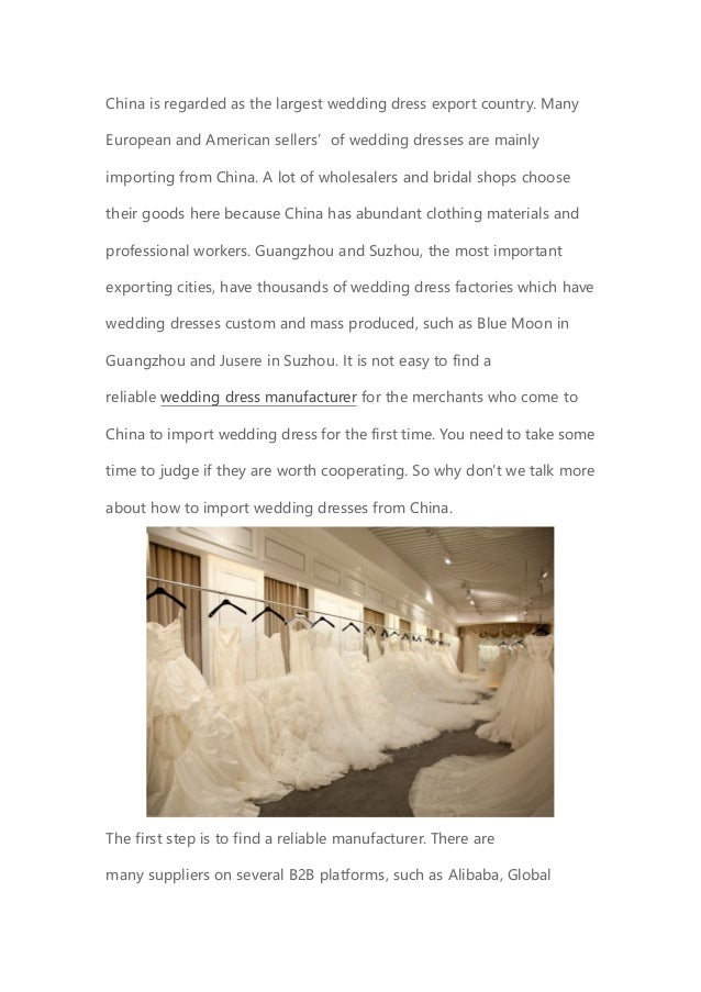 The Attention Of Importing Wedding Dresses From China