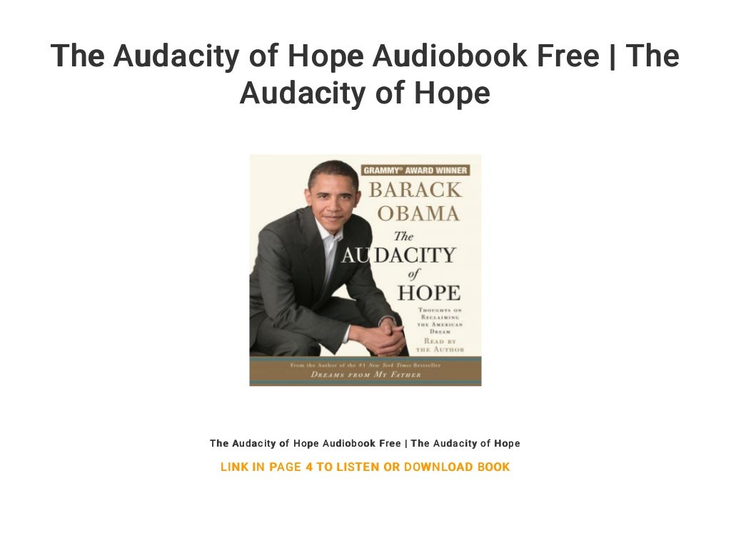 audacity of hope audacity of hope