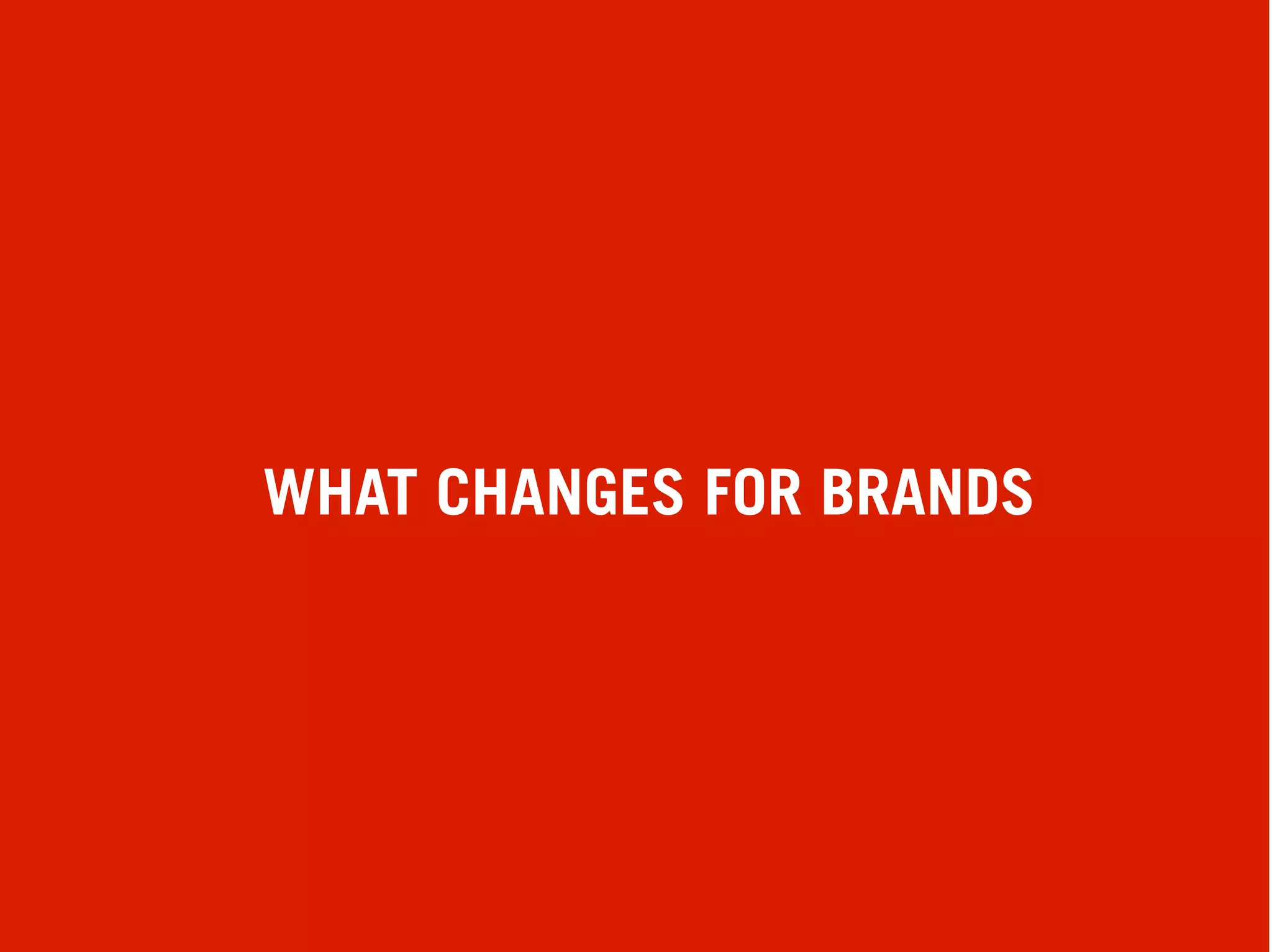 WHAT CHANGES FOR BRANDS




                          
 