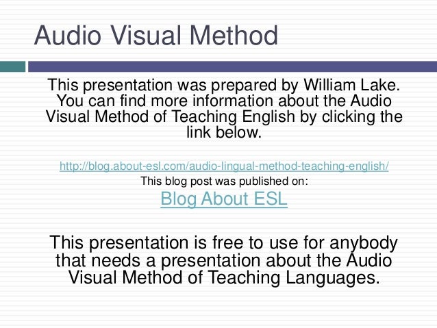 The audio lingual method of teaching english